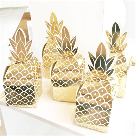 metallic gold pineapple favor boxes|Gold Pineapple Favor Boxes .